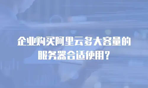企业购买阿里云多大容量的服务器合适使用？