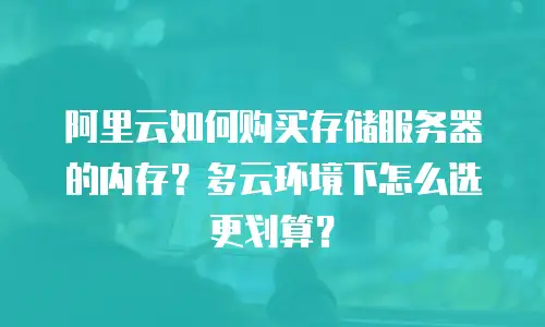 阿里云如何购买存储服务器的内存？多云环境下怎么选更划算？