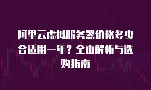 阿里云虚拟服务器价格多少合适用一年？全面解析与选购指南