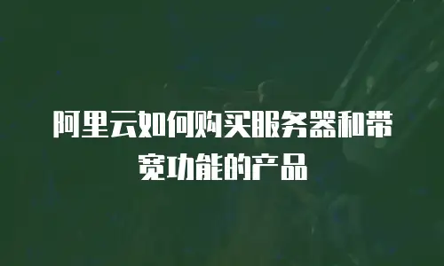 阿里云如何购买服务器和带宽功能的产品