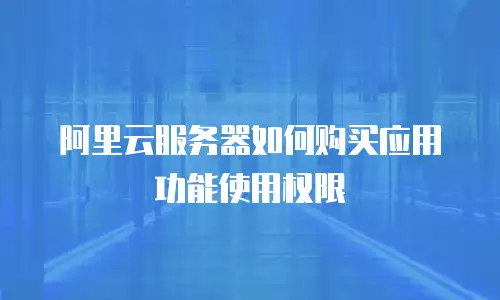 阿里云服务器如何购买应用功能使用权限