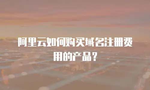 阿里云如何购买域名注册费用的产品？