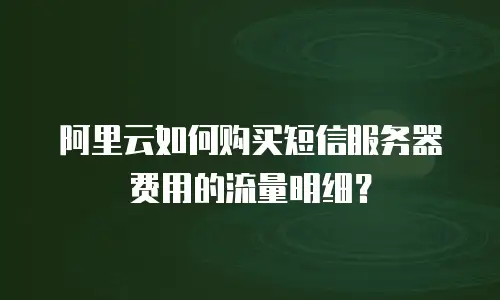 阿里云如何购买短信服务器费用的流量明细？