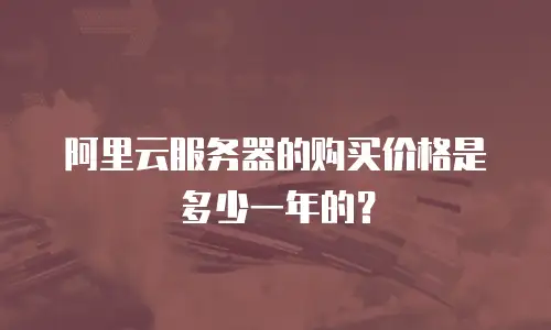 阿里云服务器的购买价格是多少一年的？