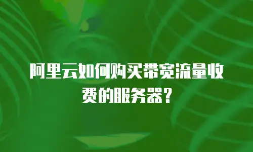 阿里云如何购买带宽流量收费的服务器？