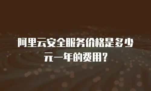 阿里云安全服务价格是多少元一年的费用？