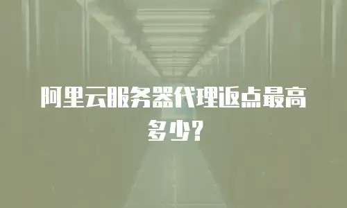 阿里云服务器代理返点最高多少？