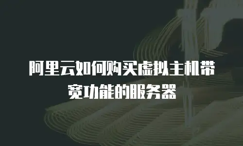 阿里云如何购买虚拟主机带宽功能的服务器