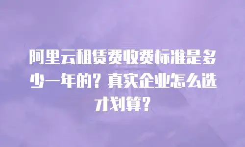 阿里云租赁费收费标准是多少一年的？真实企业怎么选才划算？