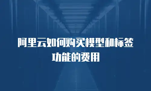 阿里云如何购买模型和标签功能的费用