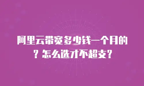 阿里云带宽多少钱一个月的？怎么选才不超支？