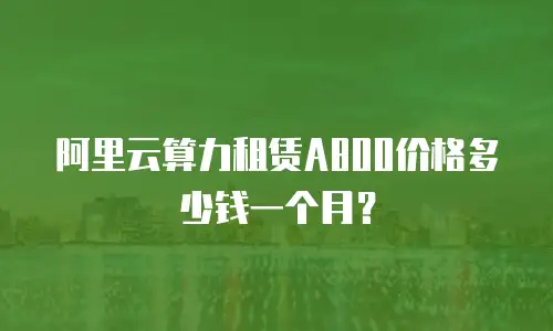 阿里云算力租赁A800价格多少钱一个月？