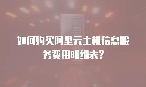如何购买阿里云主机信息服务费用明细表？