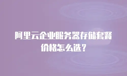 阿里云企业服务器存储套餐价格怎么选？