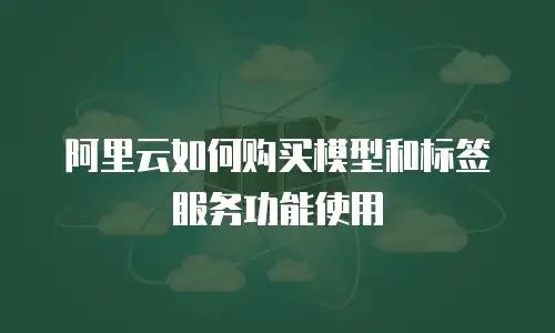 阿里云如何购买模型和标签服务功能使用