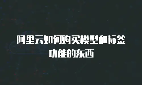 阿里云如何购买模型和标签功能的东西