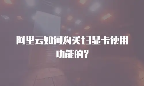 阿里云如何购买t3显卡使用功能的？