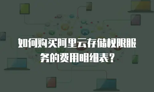 如何购买阿里云存储权限服务的费用明细表？