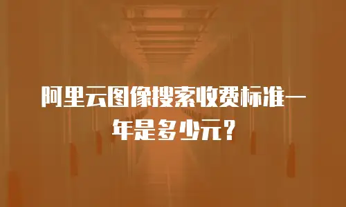 阿里云图像搜索收费标准一年是多少元？