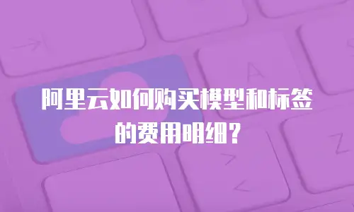 阿里云如何购买模型和标签的费用明细？