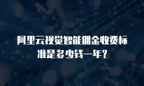 阿里云视觉智能佣金收费标准是多少钱一年？