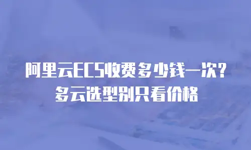 阿里云ECS收费多少钱一次？多云选型别只看价格