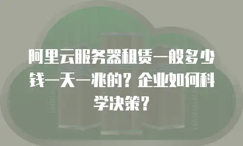 阿里云服务器租赁一般多少钱一天一兆的？企业如何科学决策？