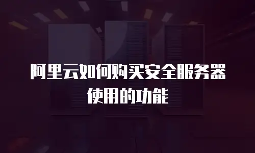 阿里云如何购买安全服务器使用的功能