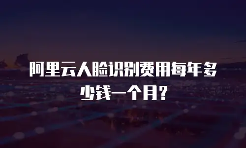 阿里云人脸识别费用每年多少钱一个月？