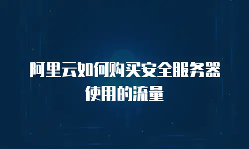 阿里云如何购买安全服务器使用的流量