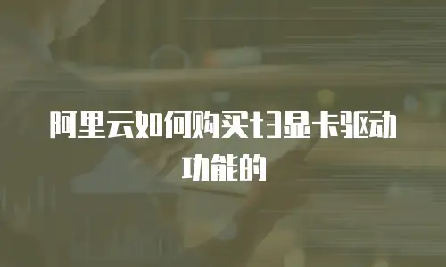阿里云如何购买t3显卡驱动功能的