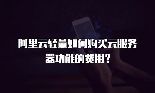阿里云轻量如何购买云服务器功能的费用？