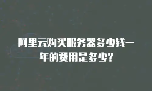 阿里云购买服务器多少钱一年的费用是多少？