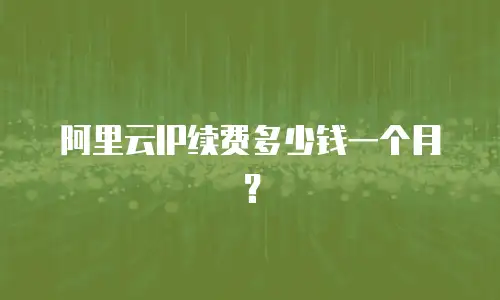 阿里云IP续费多少钱一个月？