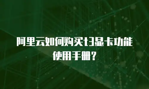 阿里云如何购买t3显卡功能使用手册？