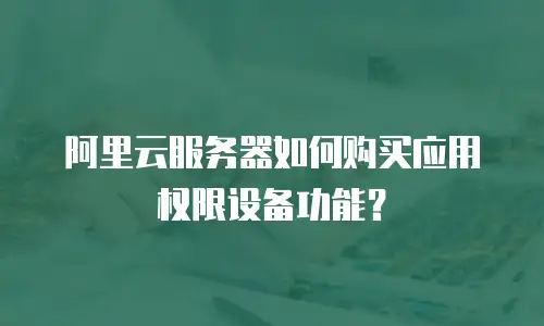 阿里云服务器如何购买应用权限设备功能？