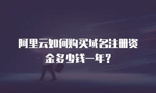 阿里云如何购买域名注册资金多少钱一年？