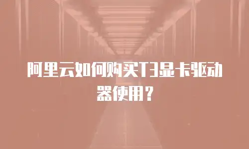 阿里云如何购买T3显卡驱动器使用？