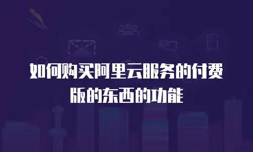 如何购买阿里云服务的付费版的东西的功能