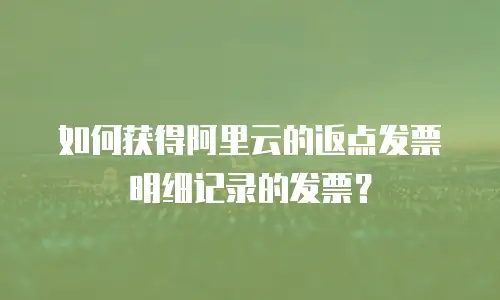 如何获得阿里云的返点发票明细记录的发票？