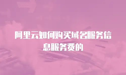 阿里云如何购买域名服务信息服务费的