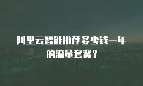 阿里云智能推荐多少钱一年的流量套餐？
