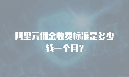 阿里云佣金收费标准是多少钱一个月？