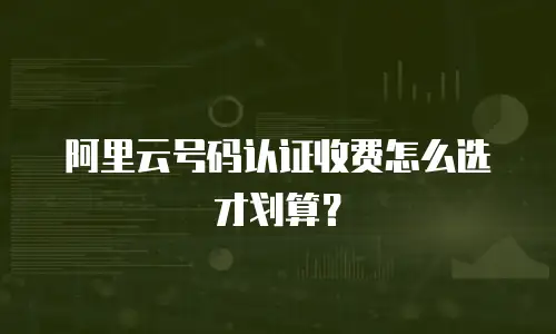 阿里云号码认证收费怎么选才划算？