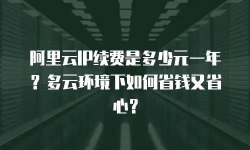 阿里云IP续费是多少元一年？多云环境下如何省钱又省心？