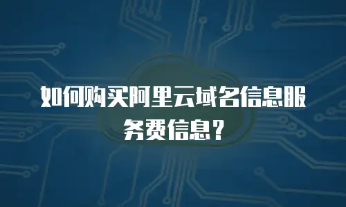 如何购买阿里云域名信息服务费信息？