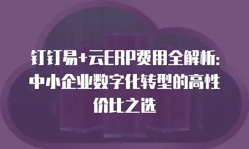 钉钉易+云ERP费用全解析：中小企业数字化转型的高性价比之选