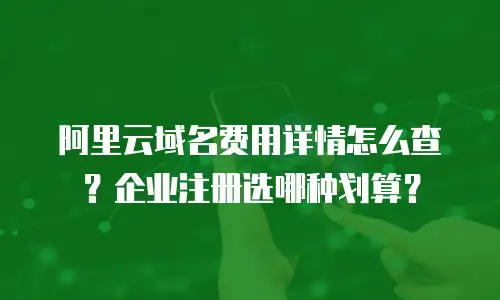 阿里云域名费用详情怎么查？企业注册选哪种划算？