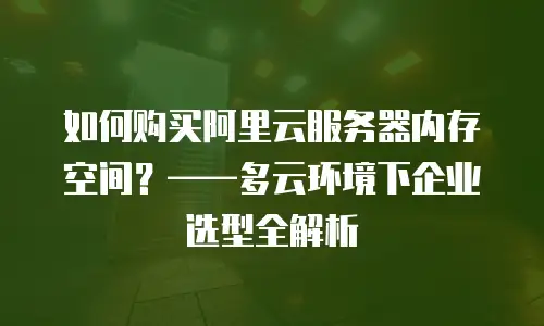 如何购买阿里云服务器内存空间？——多云环境下企业选型全解析