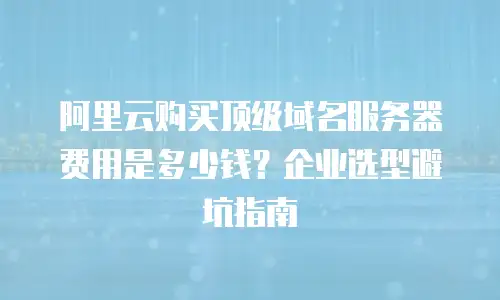 阿里云购买顶级域名服务器费用是多少钱？企业选型避坑指南